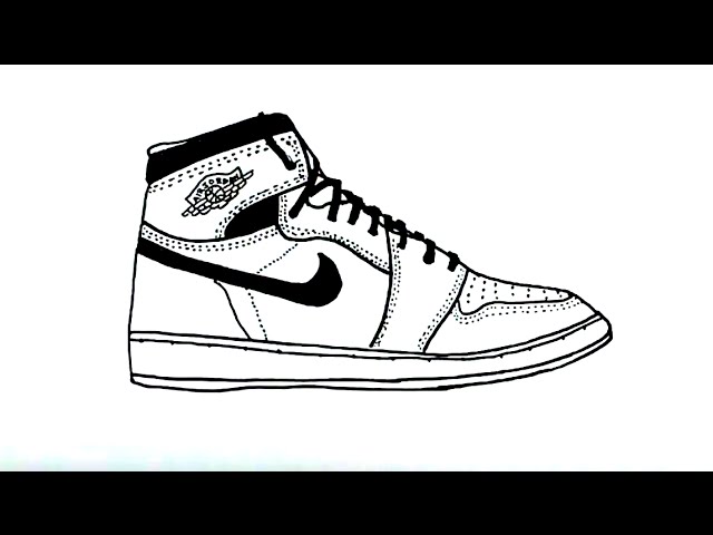 640x480 How To Draw An Air Jordan Shoe - Michael Jordan Shoes Drawing