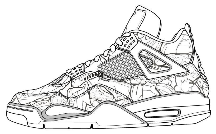 819x507 Jordan Shoes Coloring Pages - Michael Jordan Shoes Drawing