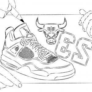 Michael Jordan Shoes Drawing at PaintingValley.com | Explore collection ...