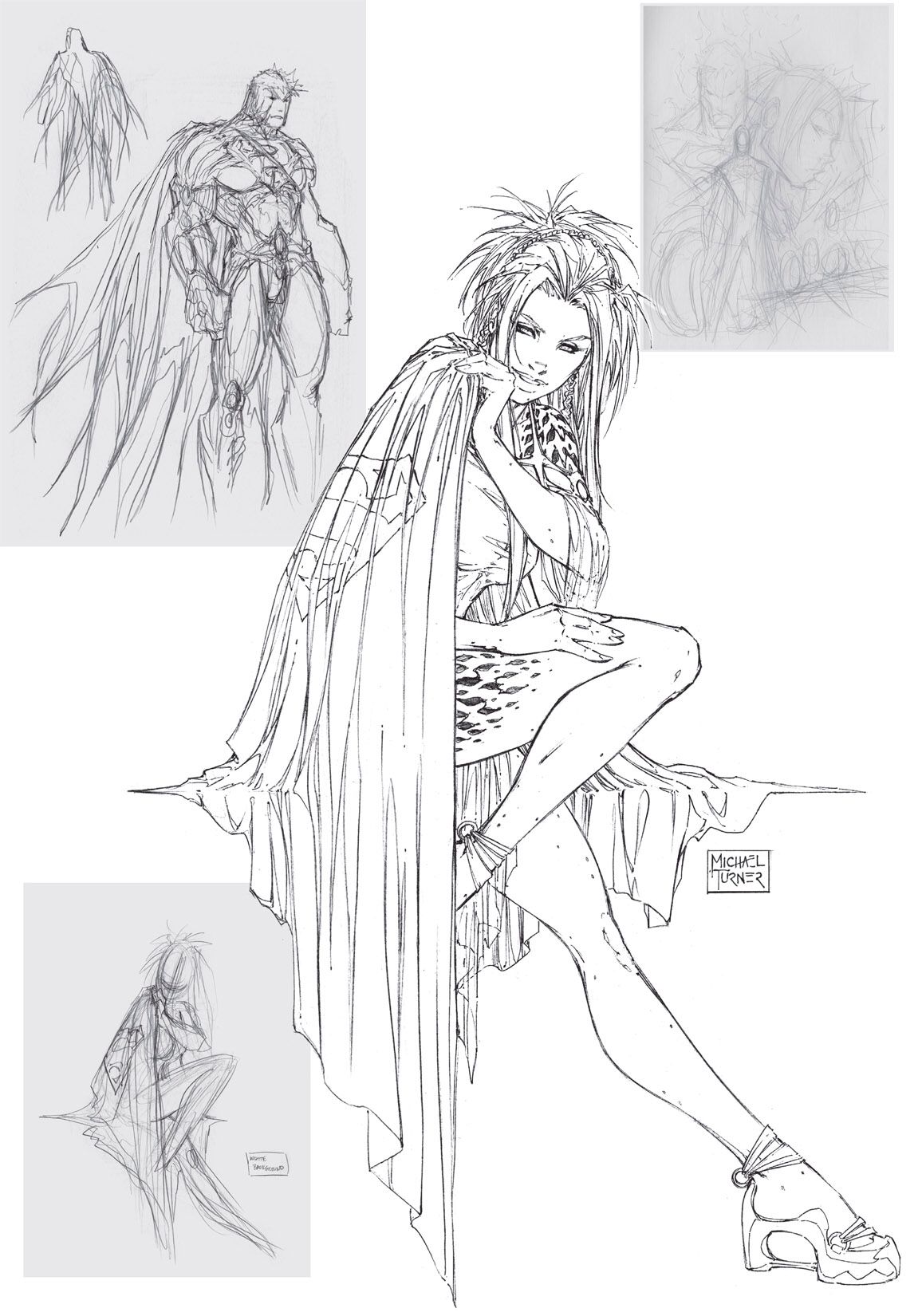 1156x1650 Michael Turner Sketch Book - Michael Turner Drawing