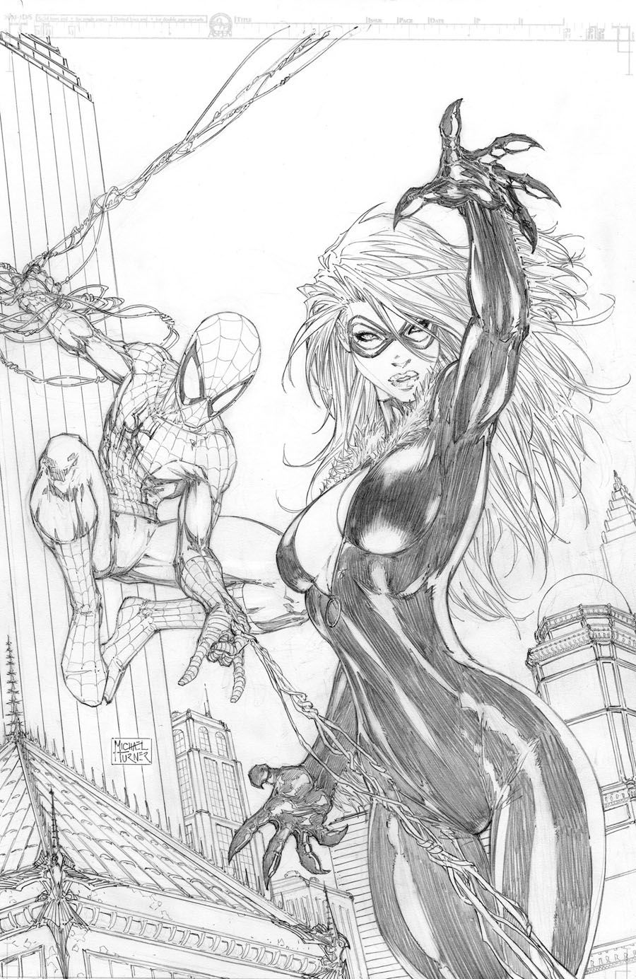 900x1384 Aspen Comics To Present Amazing Spider Man - Michael Turner Drawing