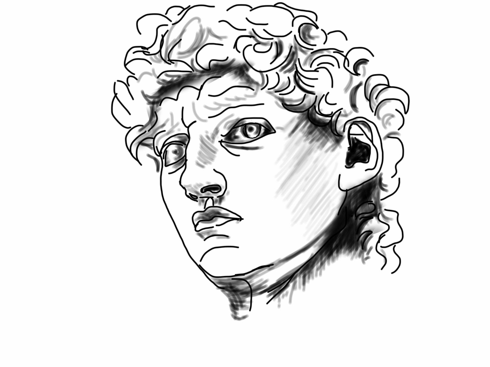 1600x1200 The Helpful Art Teacher Drawing And Shading Faceslearn - Michelangelo David Drawing