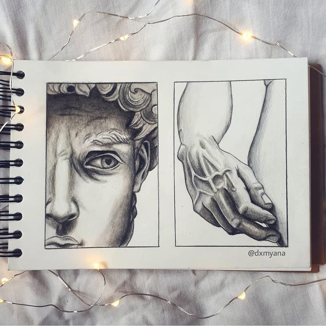 1080x1080 Dxmyana A Study Of Michelangelo's David - Michelangelo David Drawing