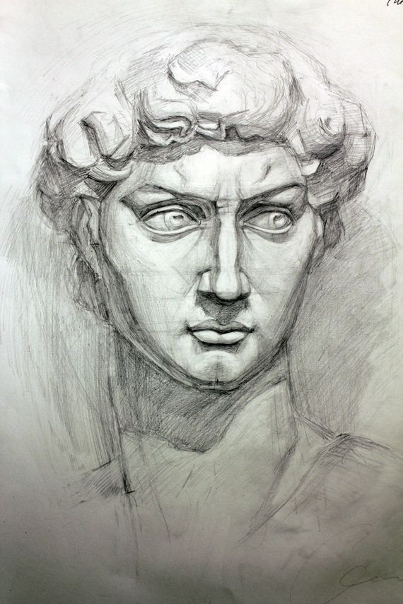 570x855 Michelangelo Sketches - Michelangelo David Drawing