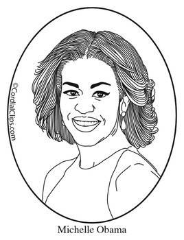 268x350 michelle obama clip art, coloring - Michelle Obama Drawing