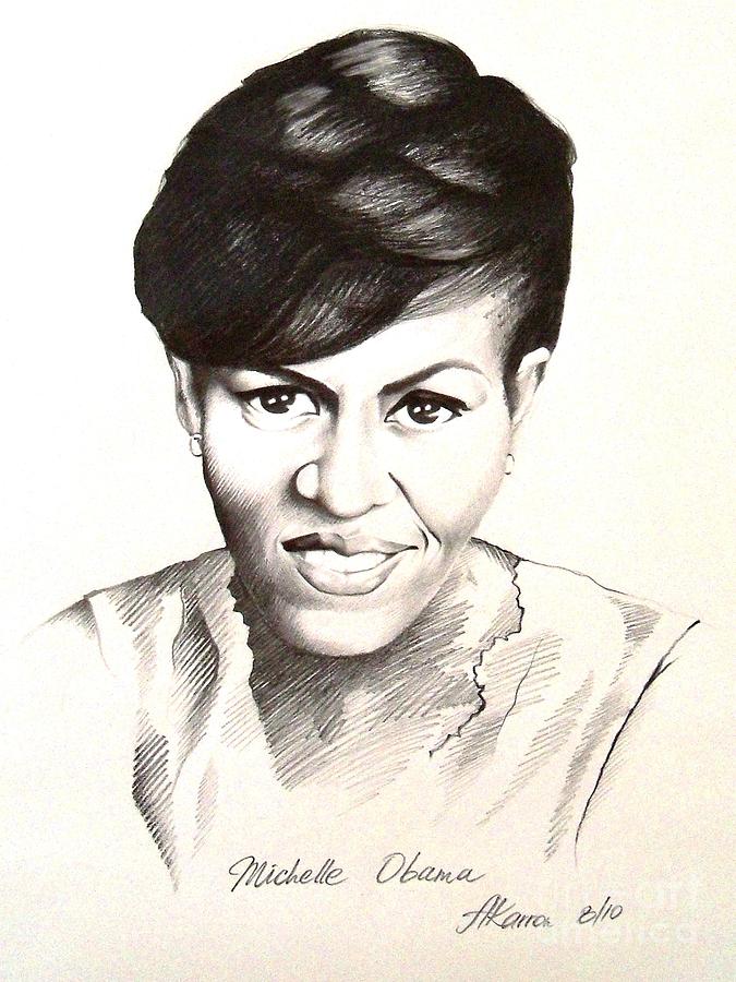 675x900 michelle obama painting - Michelle Obama Drawing