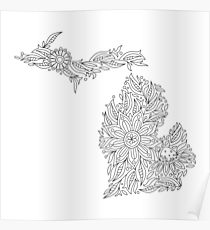 210x230 state of michigan drawing posters redbubble - Michigan Drawing
