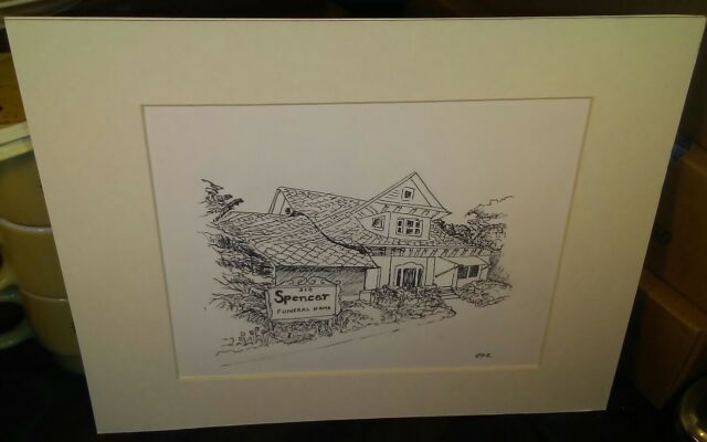 640x400 vintage sketch ink drawing of a retired michigan funeral home - Michigan Drawing