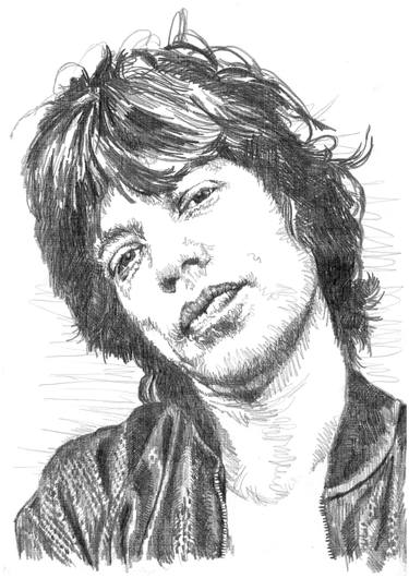 375x530 the mick jagger young drawing - Mick Jagger Drawing