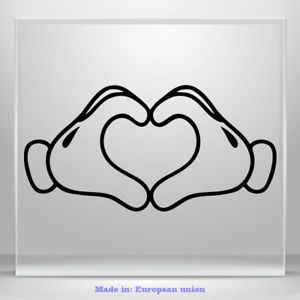 300x300 heart hand love vinyl decal sticker mickey minnie mouse car window - Mickey And Minnie Drawing