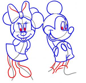 302x291 How To Draw How To Draw Mickey And Minnie - Mickey And Minnie Drawing