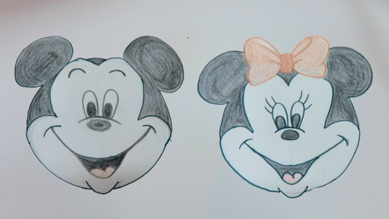 1280x720 huge collection of 'minnie and mickey mouse drawing' download - Mickey And Minnie Mouse Drawing