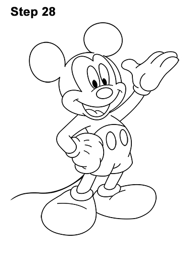 386x500 How To Draw Mickey Mouse - Mickey Drawing