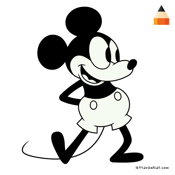 600x600 How To Draw Mickey Mouse - Mickey Drawing