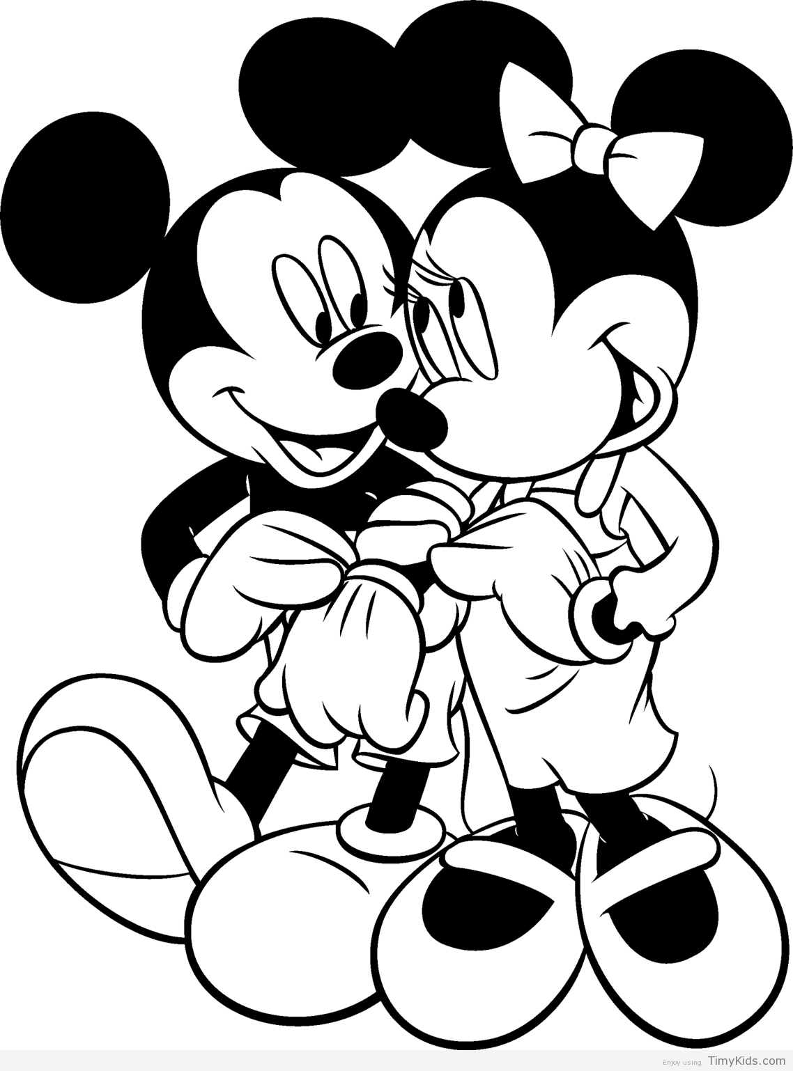 1138x1538 Old School Mickey Mouse Coloring Pages With And Minnie Drawing - Mickey Minnie Drawing