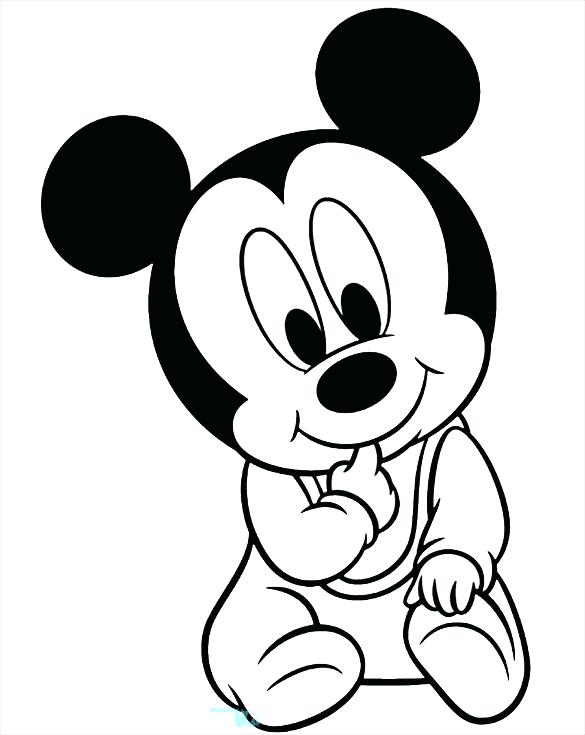 585x735 Charming Baby Mickey Minnie Heart Disney Coloring Pages To Funny - Mickey Minnie Drawing