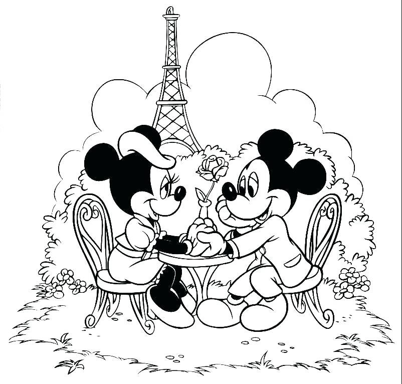 802x766 Mickey Mouse And Friends Minnie Line Drawing - Mickey Mouse And Friends Drawing