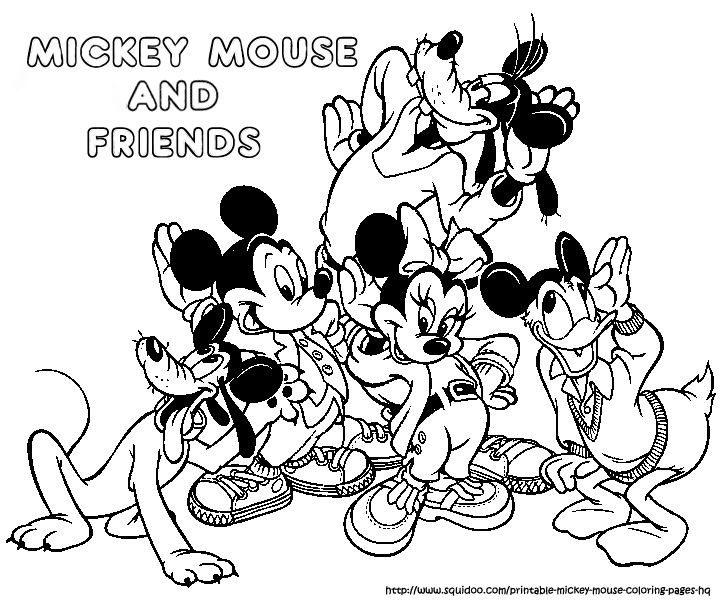 721x600 Printable Coloring Pages For Kids Mickey Mouse And Friends - Mickey Mouse And Friends Drawing