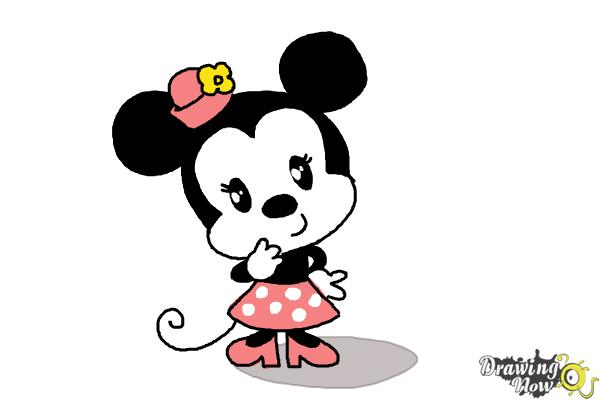 600x400 How To Draw Chibi Minnie Mouse - Mickey Mouse And Minnie Mouse Drawing