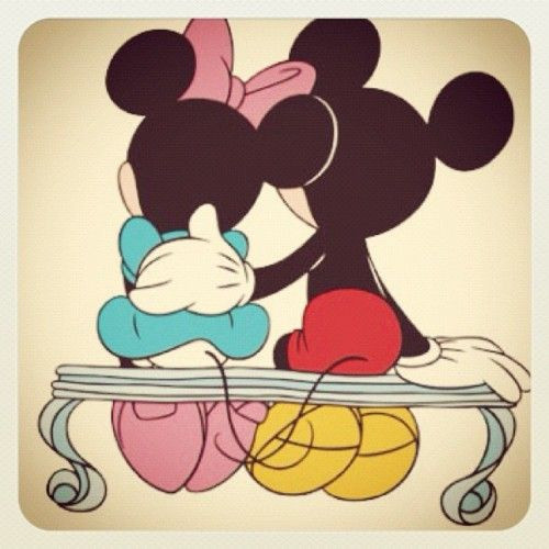 500x500 cute, drawing, mickey, mickey mouse, minnie, minnie mouse, mouse - Mickey Mouse And Minnie Mouse Drawing
