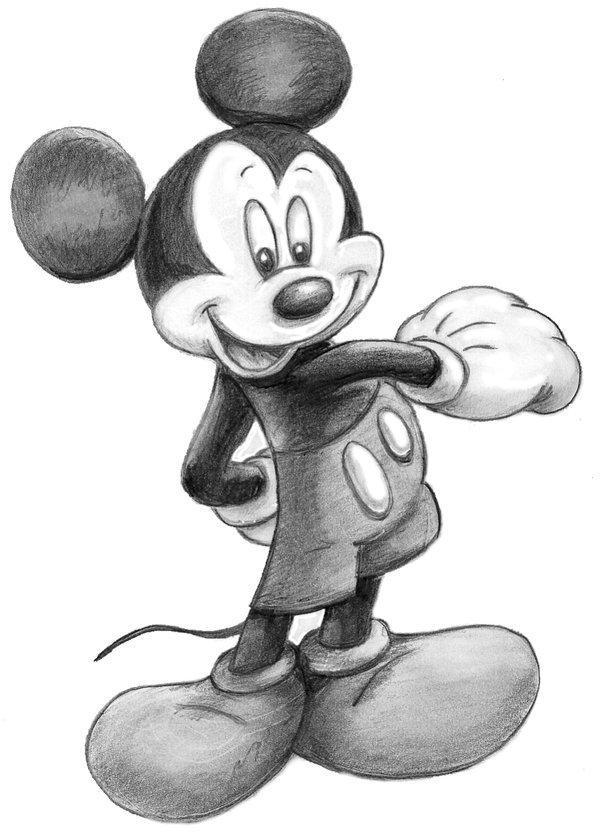 Mickey Mouse Black And White Drawing at Explore