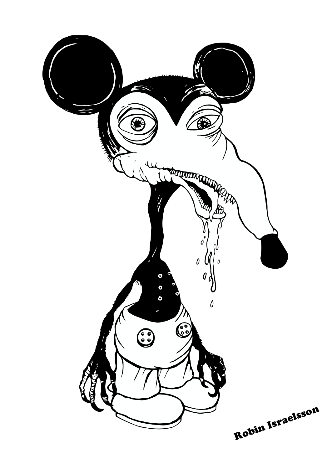 1063x1450 thug drawing mickey mouse huge freebie! download for powerpoint - Mickey Mouse Black And White Drawing