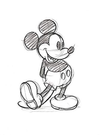 334x450 childrens walt disney mickey mouse sketch print - Mickey Mouse Black And White Drawing