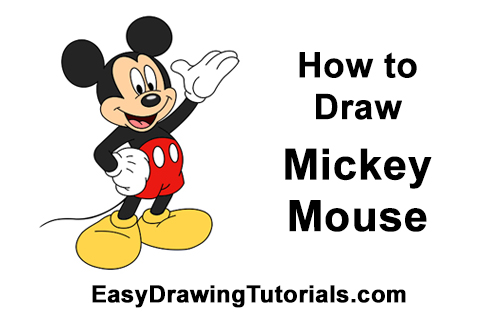 500x315 How To Draw Mickey Mouse - Mickey Mouse Cartoon Drawing