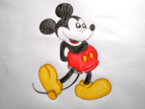 480x360 How To Draw A Cartoon Mickey Mouse - Mickey Mouse Cartoon Drawing