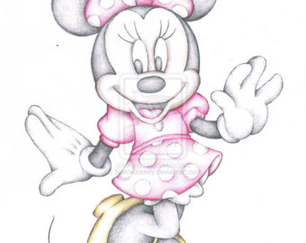 340x270 Mickey Mouse Disney Cartoon Art Colour Pencil Drawing High Etsy - Mickey Mouse Cartoon Drawing