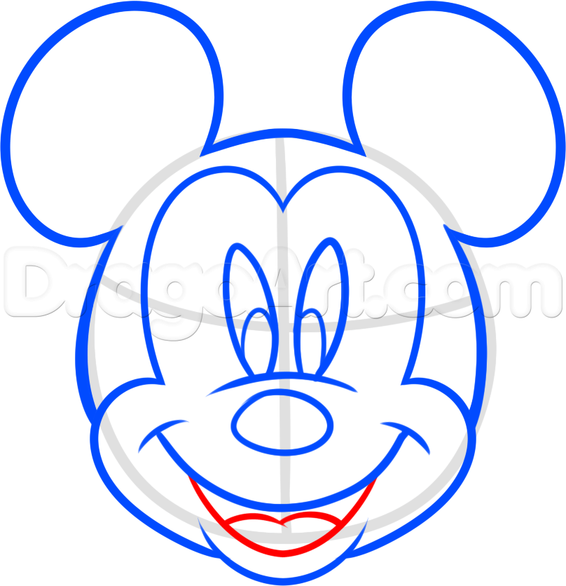 808x836 How To Draw Mickey Mouse For Kids, Step - Mickey Mouse Drawing