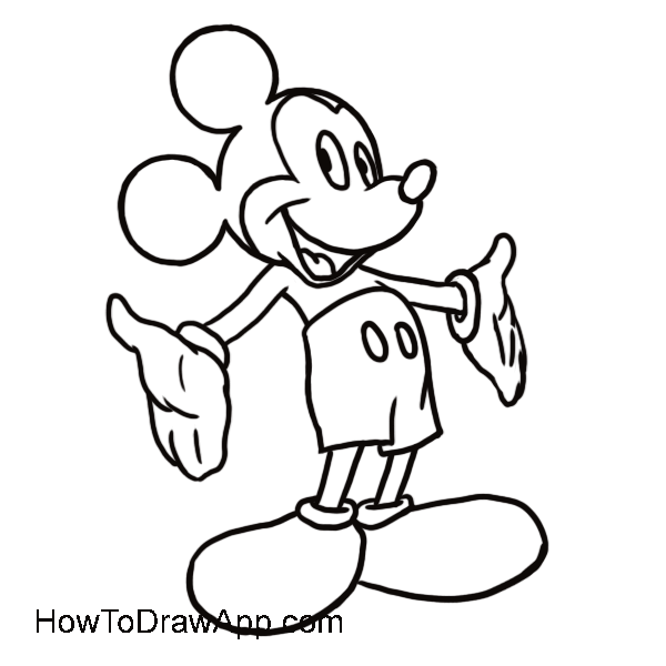 600x600 Learn How To Draw Mickey Mouse Step - Mickey Mouse Drawing