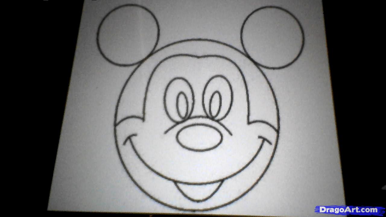 1280x720 How To Draw Mickey Mouse, Step - Mickey Mouse Drawing Easy