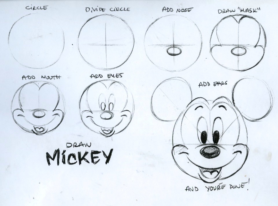 961x713 drawing disney mickey mouse how to mickey tutorial steve thompson - Mickey Mouse Drawing Easy