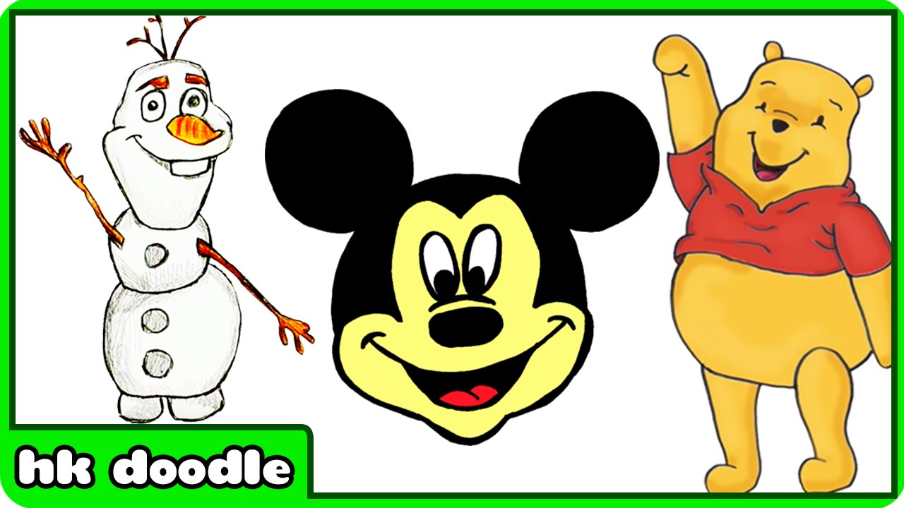 1280x720 how to draw mickey mouse many more disney characters easy - Mickey Mouse Drawing Easy