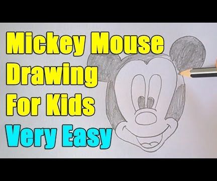 432x360 How To Draw Mickey Mouse Face For Kids - Mickey Mouse Drawing Face