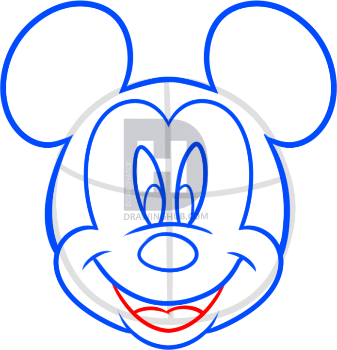 695x720 How To Draw Mickey Mouse For Kids, Step - Mickey Mouse Drawing For Kids