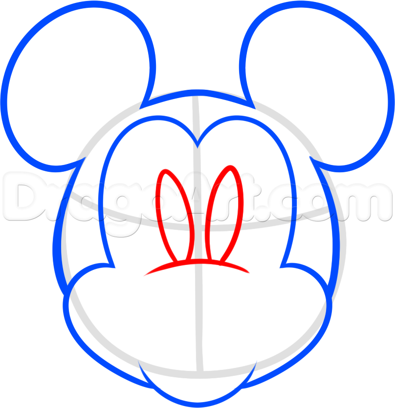 808x836 How To Draw Mickey Mouse For Kids, Step - Mickey Mouse Drawing For Kids