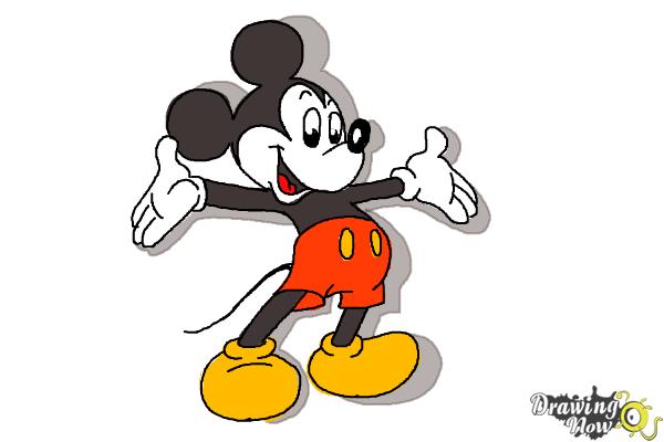 600x400 How To Draw Mickey Mouse Full Body - Mickey Mouse Drawing Pictures