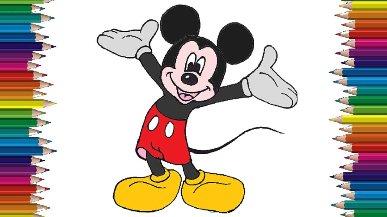 1280x720 How To Draw Mickey Mouse Step - Mickey Mouse Drawing Step By Step
