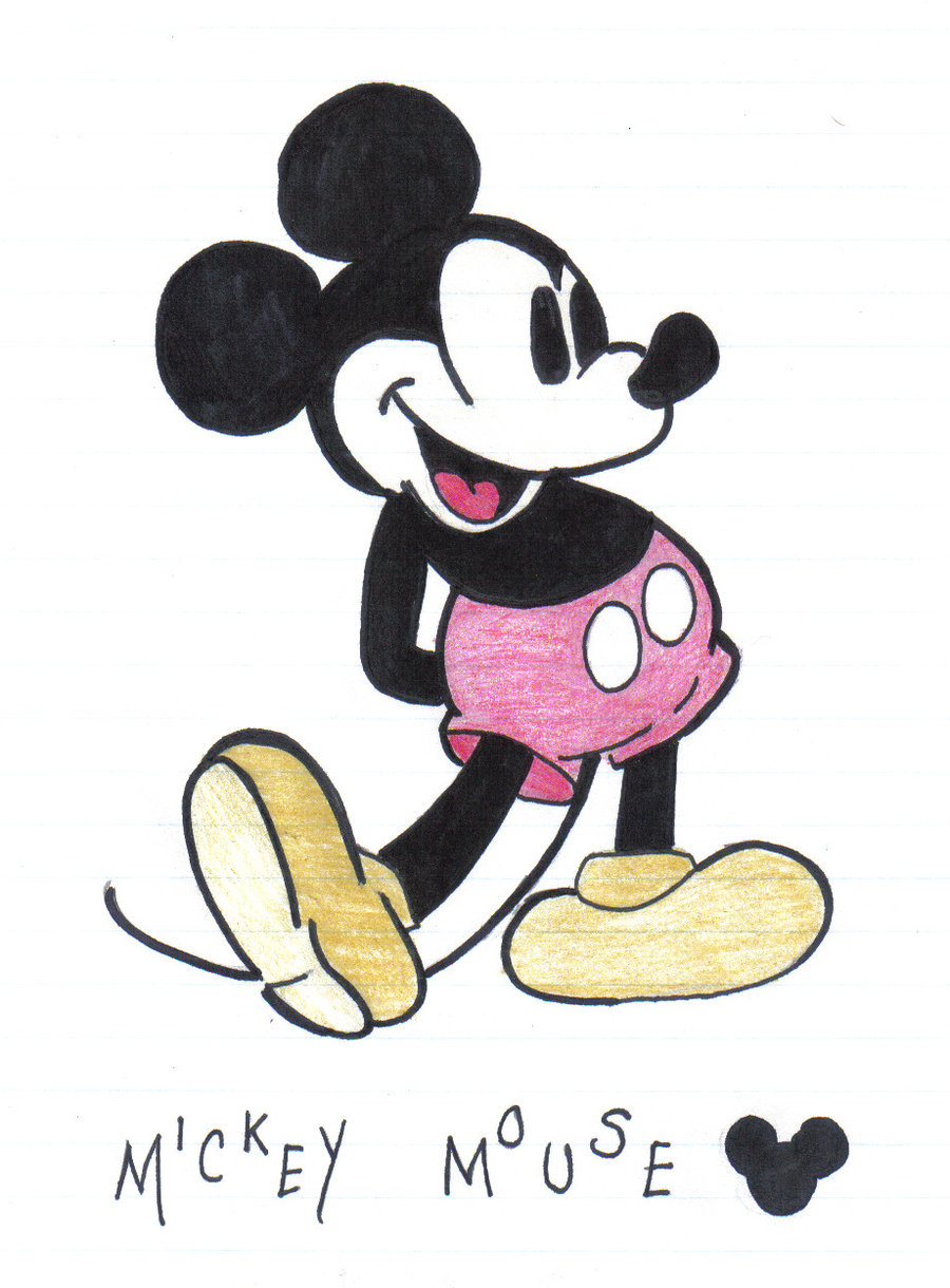 900x1220 Mickey Mouse Clipart Retro - Mickey Mouse Drawing Tumblr
