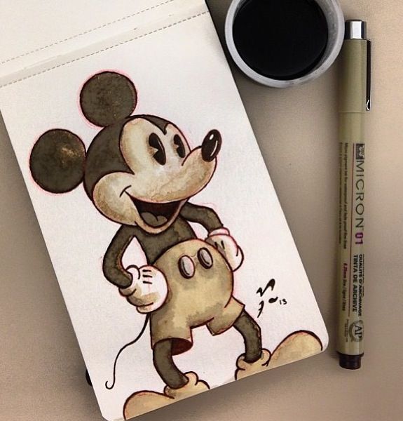575x600 Pictures Of Mickey Mouse And Minnie Mouse Drawings Tumblr - Mickey Mouse Drawing Tumblr