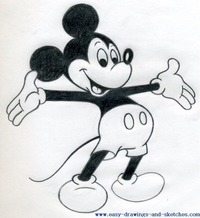 662x723 How To Draw Mickey Mouse - Mickey Mouse Drawings In Pencil
