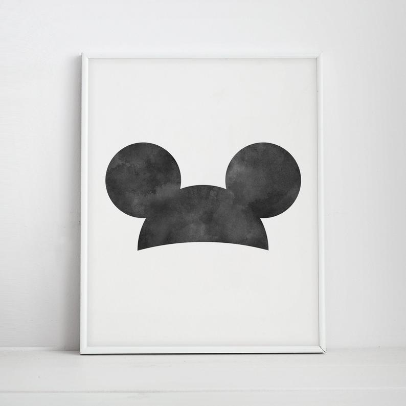 794x794 mickey mouse ears disney watercolor mickey mouse black and etsy - Mickey Mouse Ears Drawing