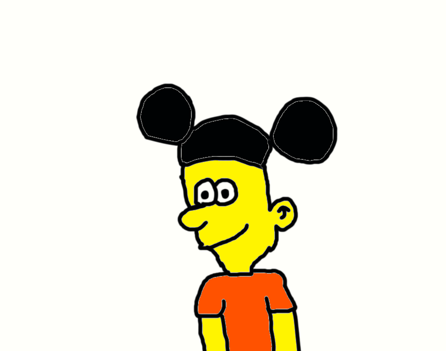 906x713 bart simpson wearing mickey mouse ears - Mickey Mouse Ears Drawing