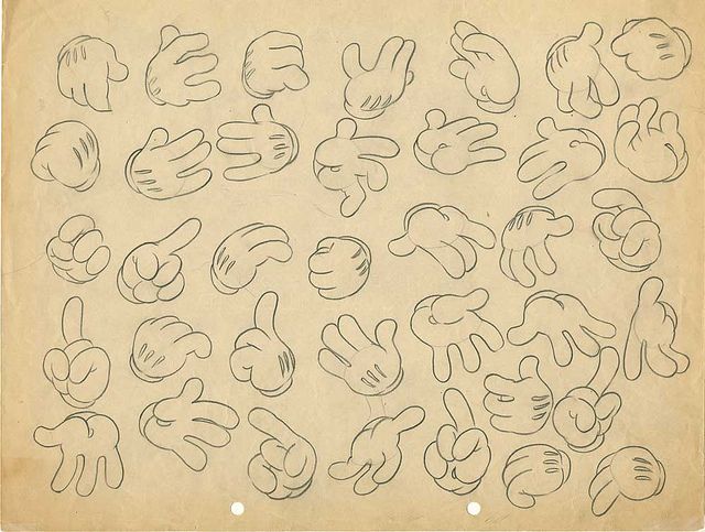 640x483 Mickey Mouse Hand Model Sheet - Mickey Mouse Hands Drawing