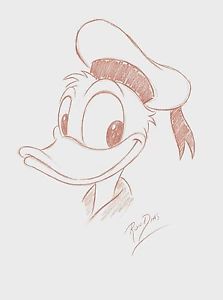 223x300 ron dias hand drawing signed authentic sketch of donald duck - Mickey Mouse Hands Drawing