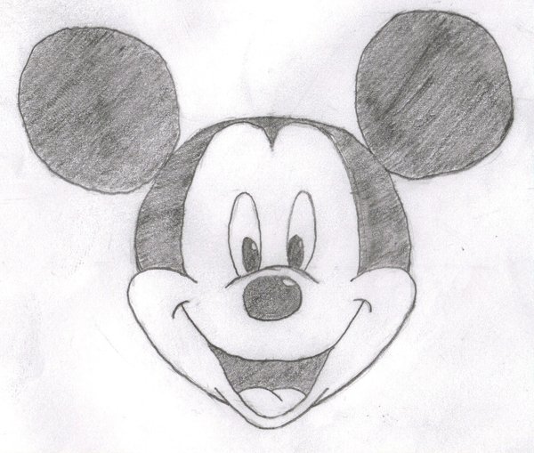 600x509 Photos Sketch Of Mickey Mouse Head - Mickey Mouse Head Drawing