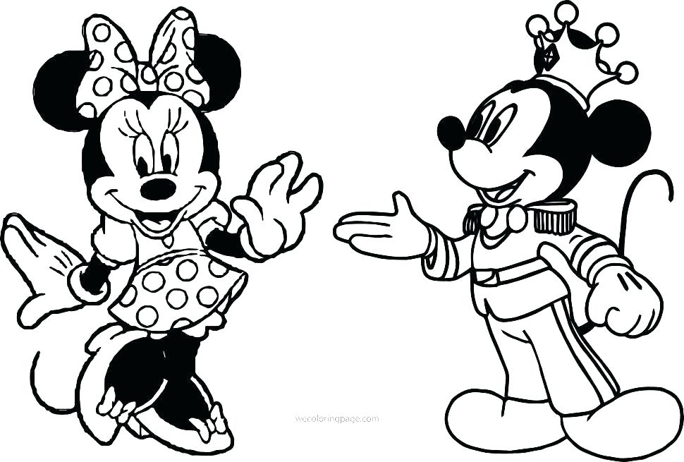 970x655 Mickey Mouse Outline For Coloring - Mickey Mouse Outline Drawing