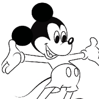 200x200 Drawing Mickey Mouse - Mickey Mouse Simple Drawing